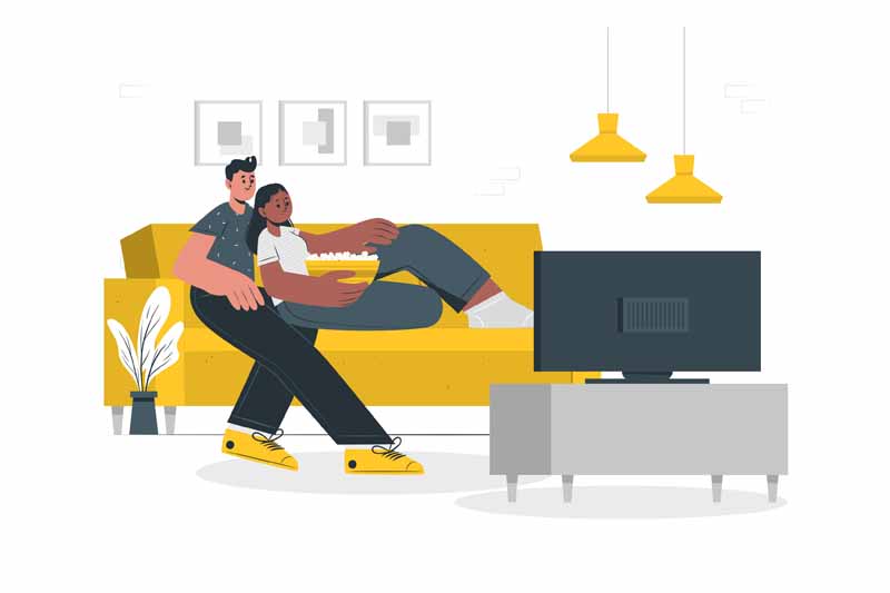دانلود وکتور مفهومی تماشای تلویزیون