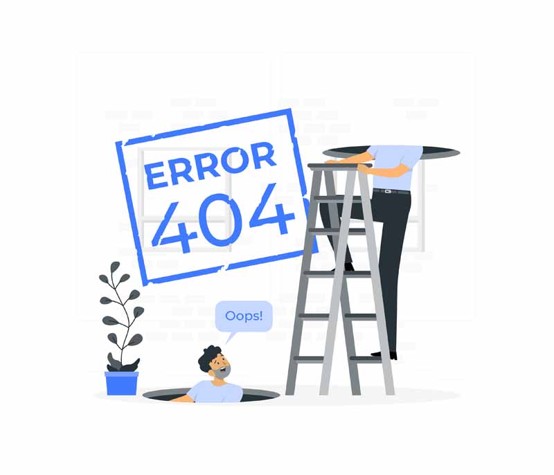 دانلود وکتور مفهومی ارور 404 آبی