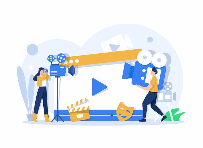 دانلود وکتور مفهومی صحنه فیلمبرداری