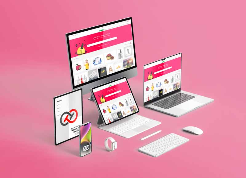 طرح موکاپ تجهیزات رایانه ای اپل