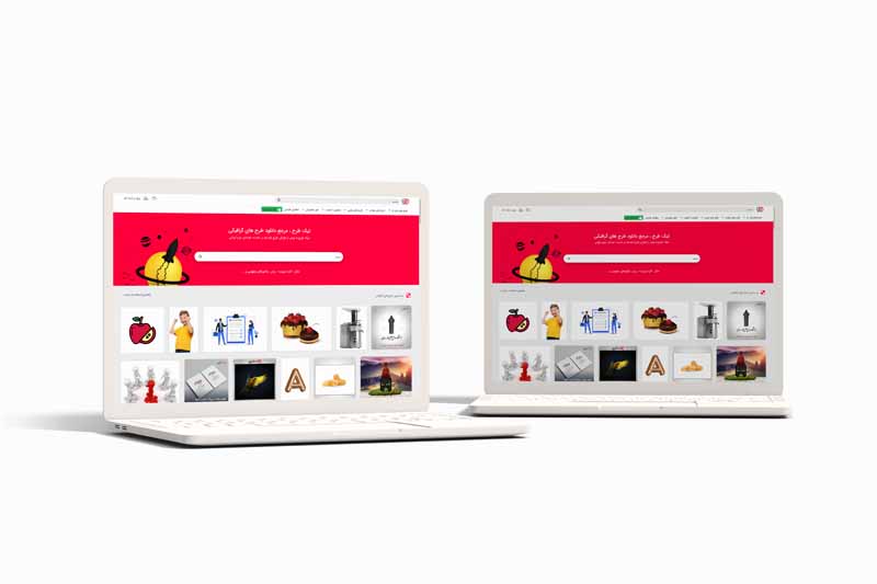 طرح موکاپ دو تا لپ تاپ در کنار هم