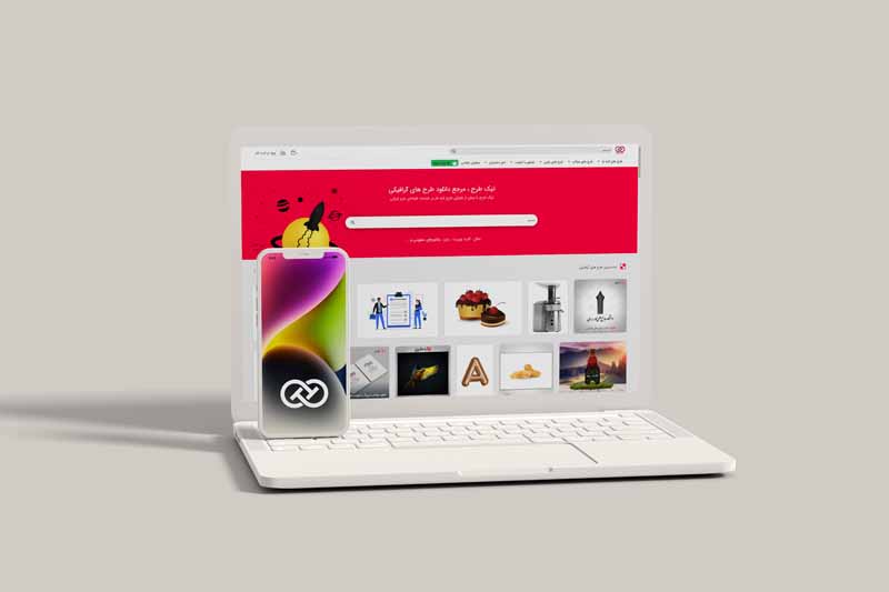 طرح موکاپ لپ تاپ و موبایل اپل