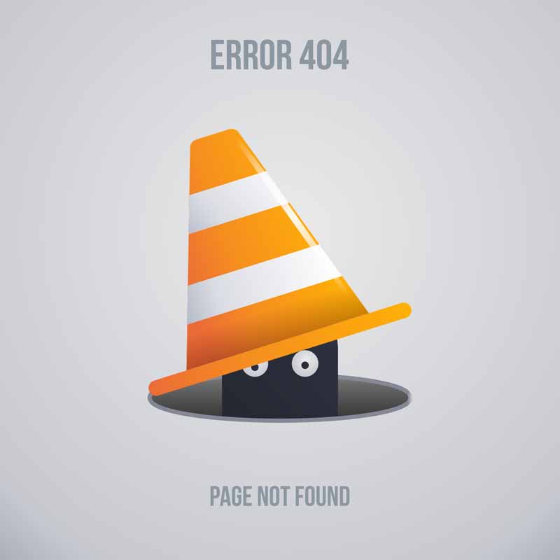طرح لایه باز ارور 404 با پوشش مانع
