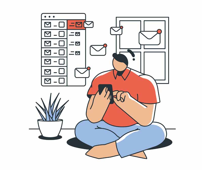 دانلود وکتور مفهومی مدیریت ایمیل