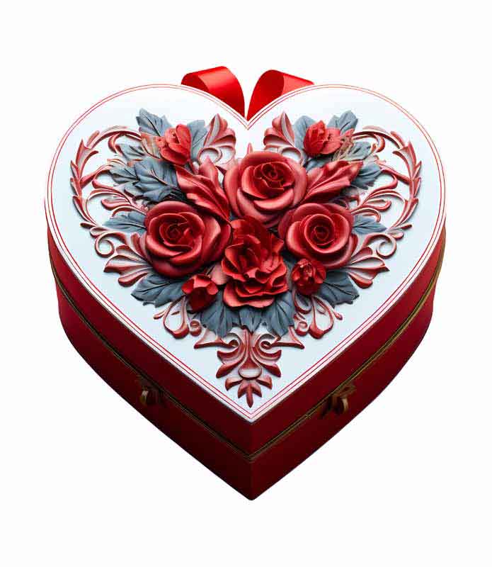 دانلود طرح جعبه قلب گلی