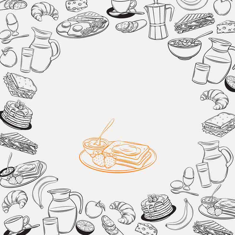 طرح لایه باز پس زمینه صبحانه