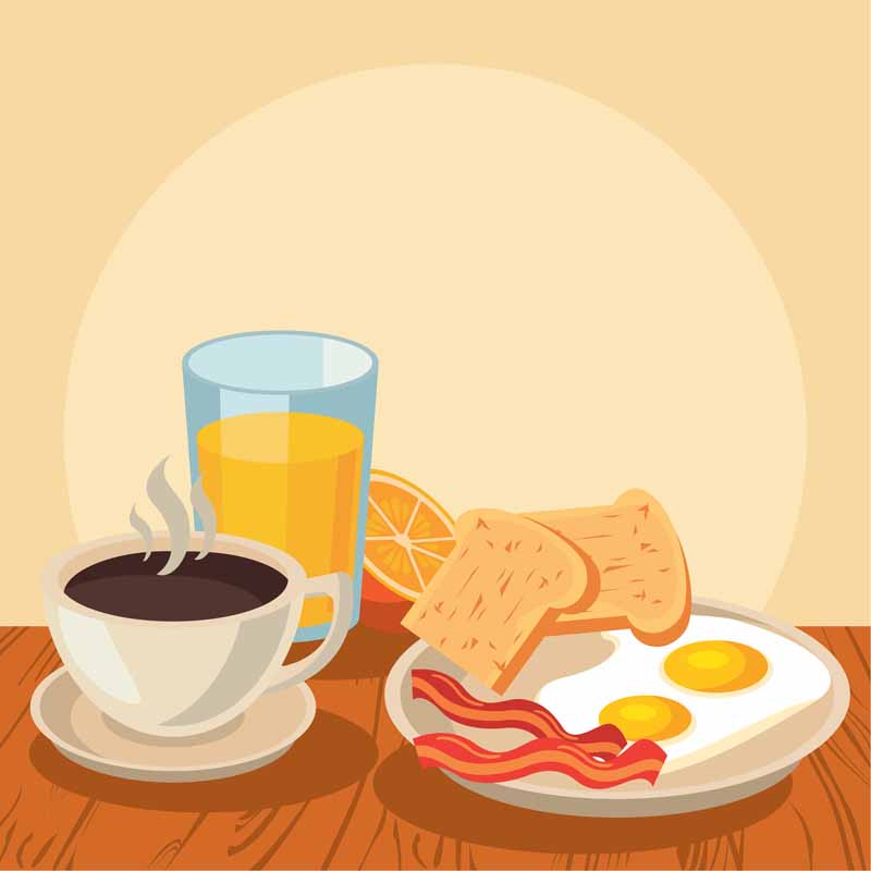 طرح لایه باز پس زمینه میز صبحانه