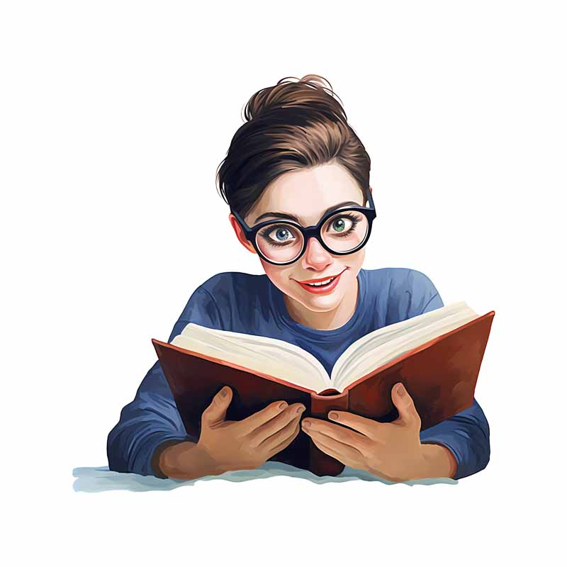 دانلود طرح خانم عینکی و مطالعه