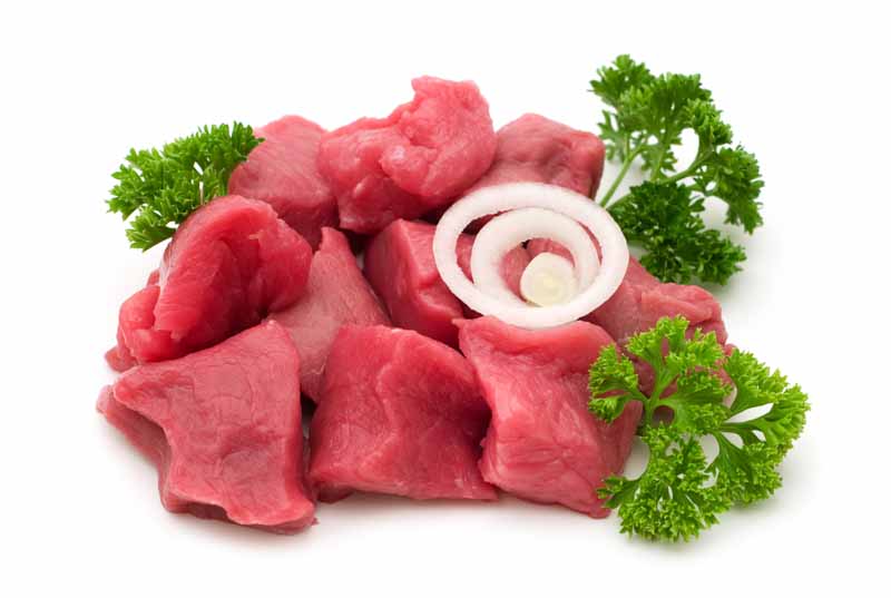 تصویر لارج فرمت از گوشت قطعه شده