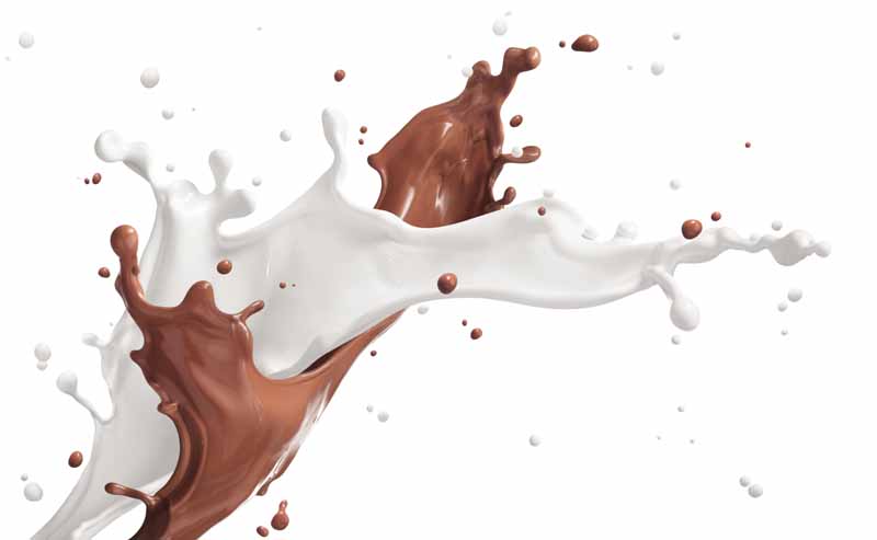 عکس گرافیکی از شیر و شیر کاکائو