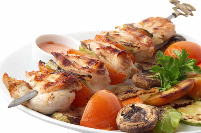 عکس لارج فرمت از جوجه کباب و قارچ