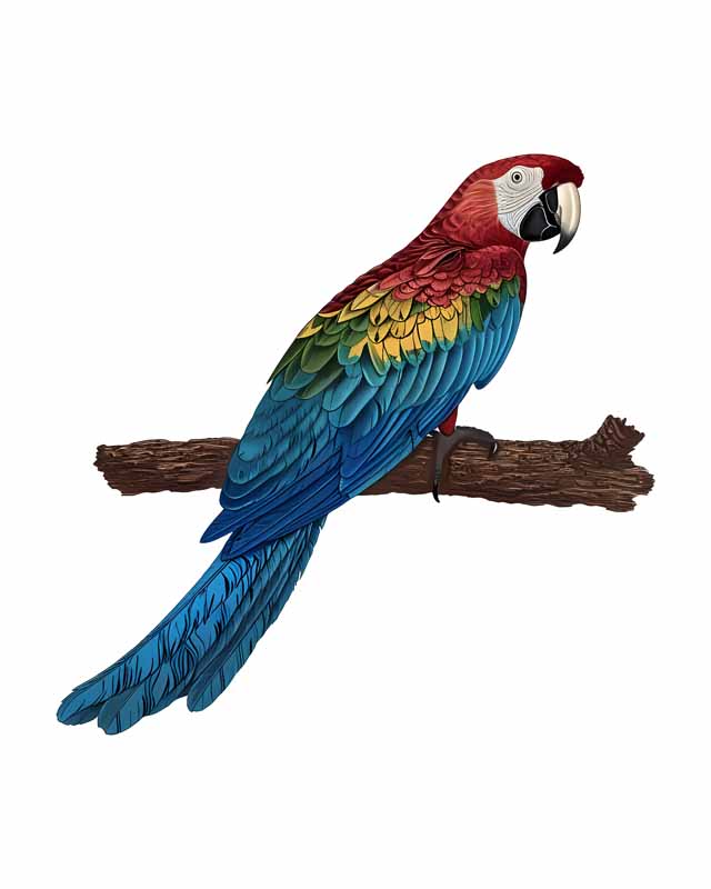 دانلود طرح طوطی روی شاخه