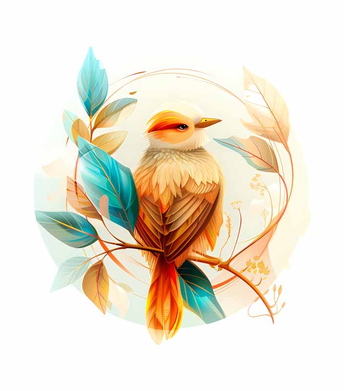 دانلود طرح پرنده روی شاخه