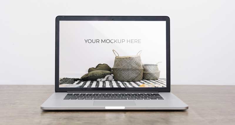 طرح موکاپ لپ تاپ با نمایش گلیم