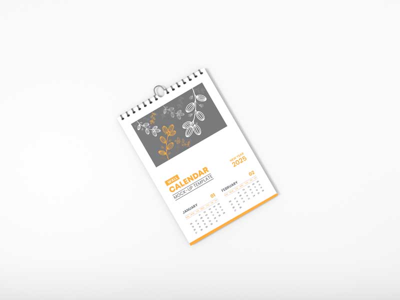 موکاپ تقویم دیواری سیمی