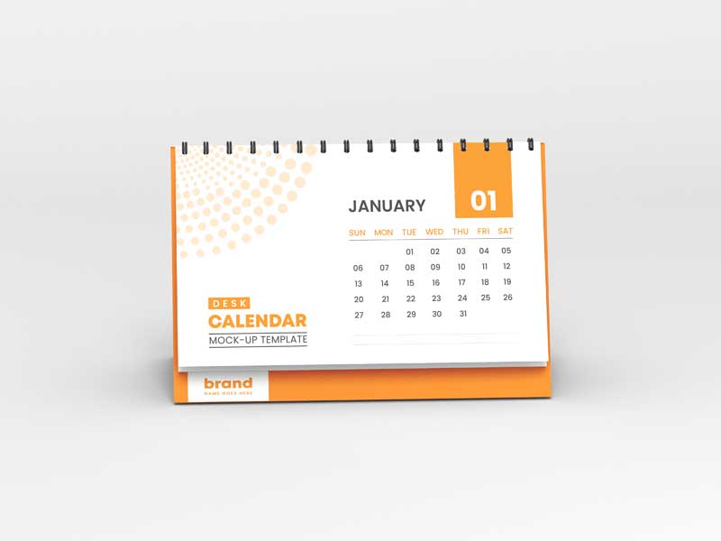 موکاپ تقویم رومیزی سیم دار