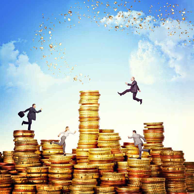 عکس با کیفیت از ستون سکه ها و شادی