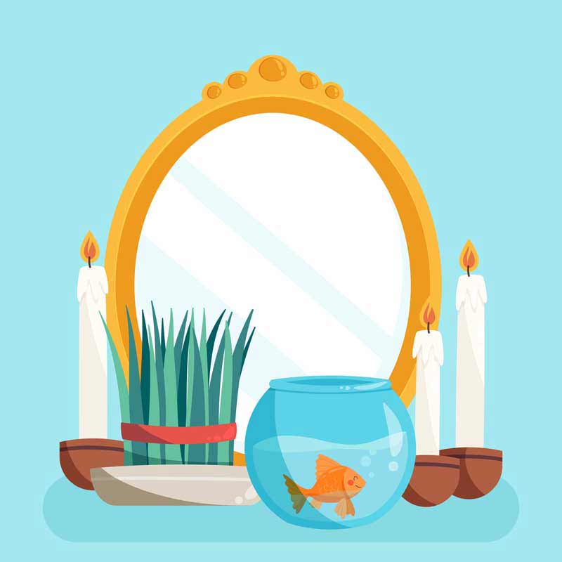 طرح لایه باز پس زمینه آینه نوروز