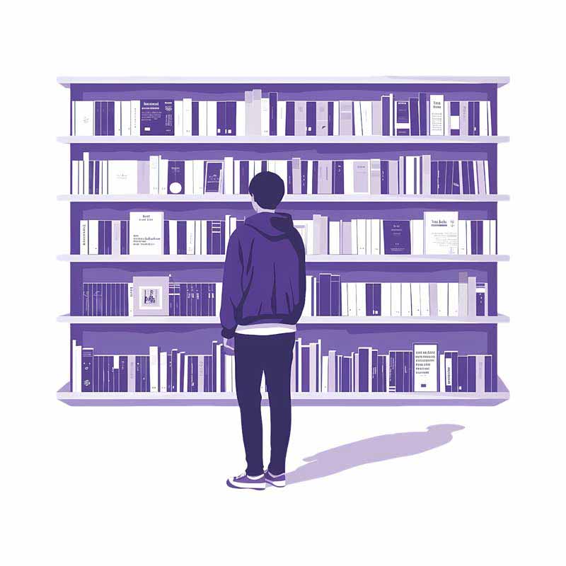 دانلود طرح قفسه کتاب بنفش