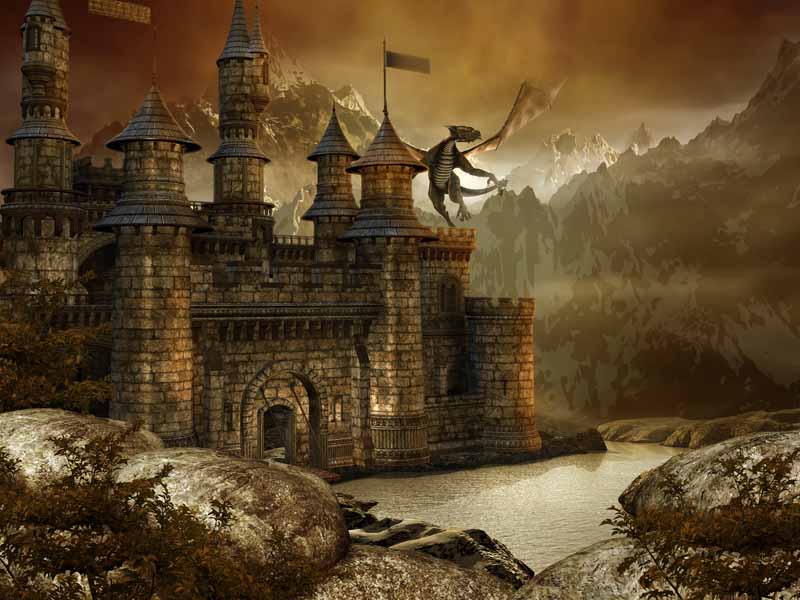دانلود عکس از اژدها در بالای قلعه