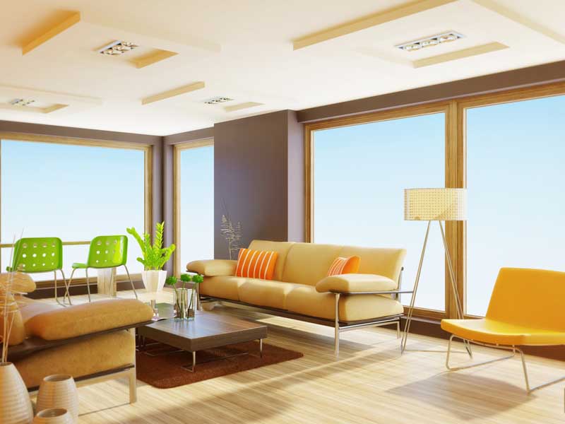 عکس با کیفیت از اتاق با دیوار های شیشه