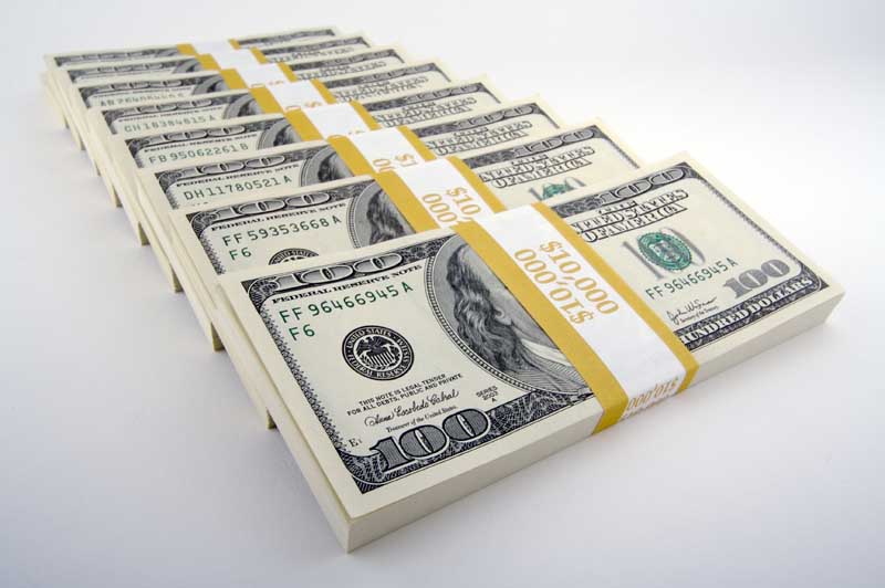 عکس زیبا از بسته دلار های 100 دلاری