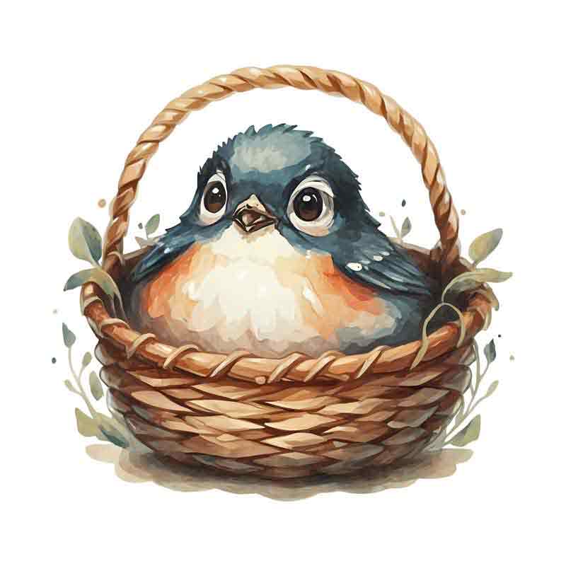 دانلود طرح پرنده در سبد