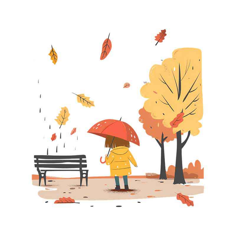 دانلود طرح بچه با چتر و نیمکت