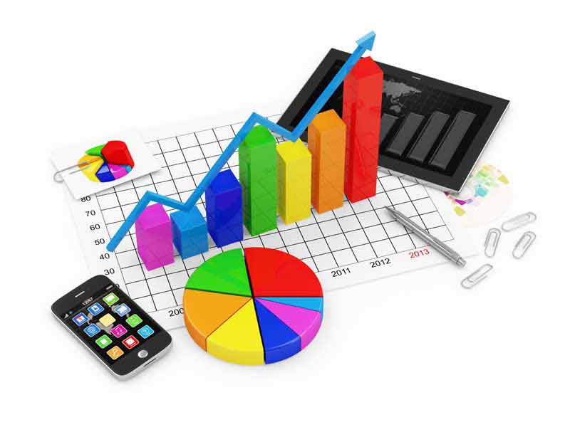 عکس سه بعدی از نمودار و موبایل