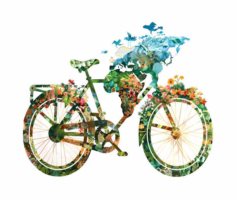 دانلود طرح دوچرخه گل دار قاره ای