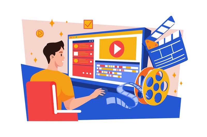 دانلود وکتور مفهومی ویرایش ویدیو