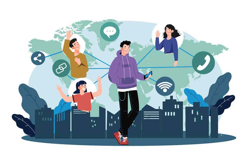 دانلود وکتور مفهومی ارتباطات جهانی