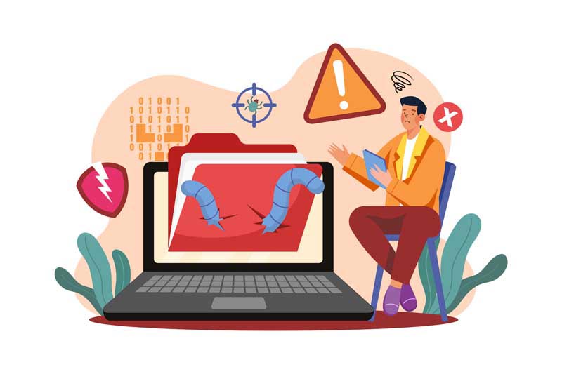 دانلود وکتور مفهومی ویروس کامپیوتری