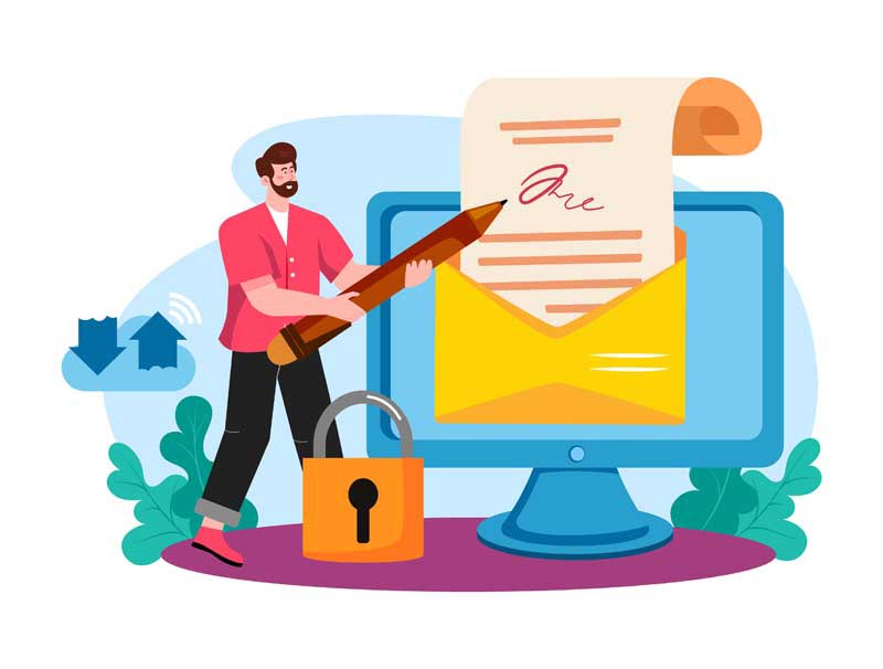 دانلود وکتور مفهومی امضا دیجیتالی