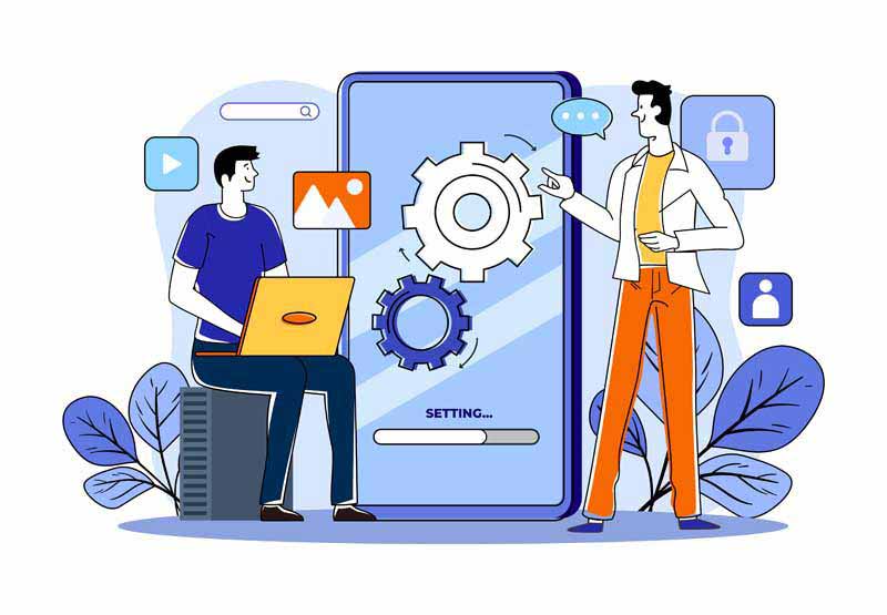 دانلود وکتور مفهومی تنظیمات موبایل