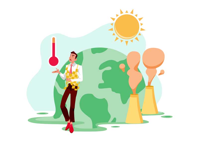 دانلود وکتور مفهومی گرمایش زمین