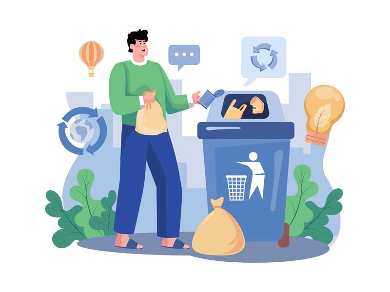 دانلود وکتور مفهومی بازیافت زباله
