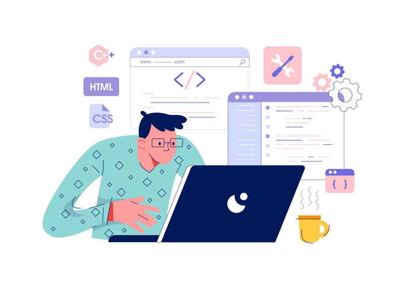 دانلود وکتور مفهومی برنامه نویس سایت