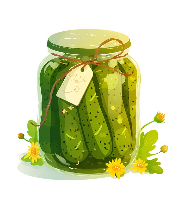 دانلود طرح شیشه خیارشور سبز