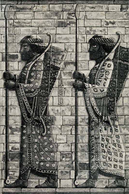 دانلود تصویر نقاشی نگهبان جاودانه اردشیر دوم در شوش باستان