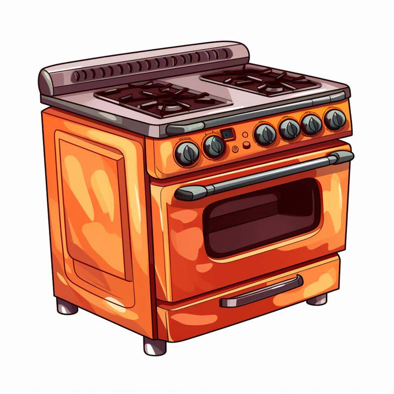 عکس با کیفیت اجاق گاز نارنجی