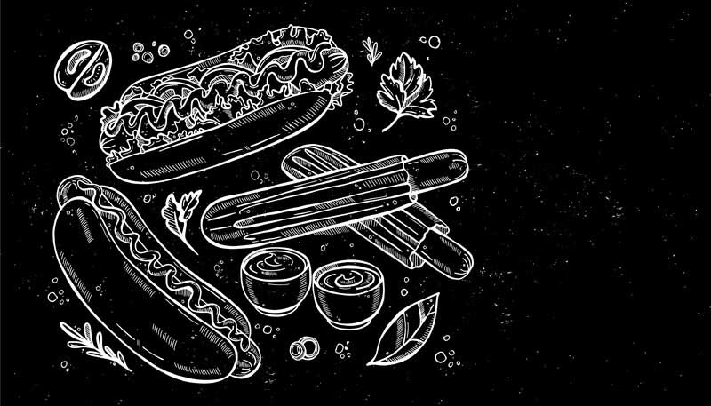 پس زمینه لایه باز ساندویچ هات داگ