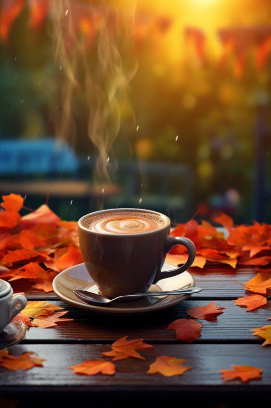 عکس زیبا از کاپوچینو گرم پاییزی