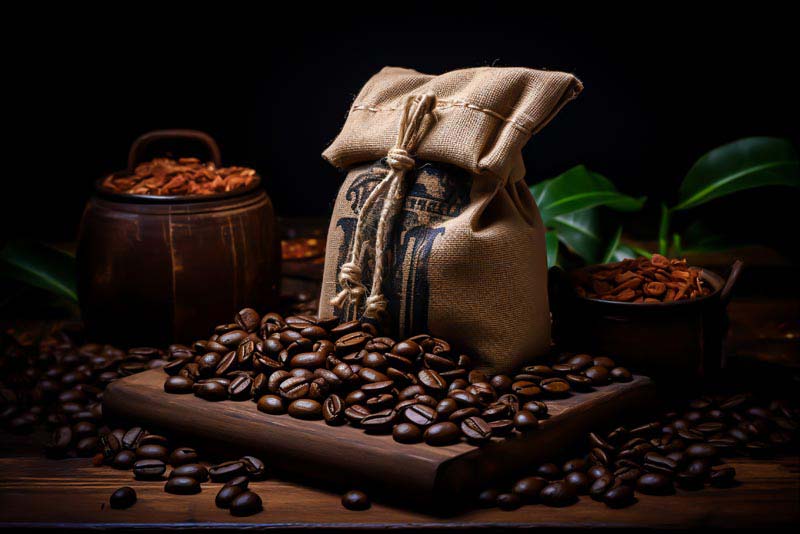 عکس زیبا از بسته بندی دانه قهوه