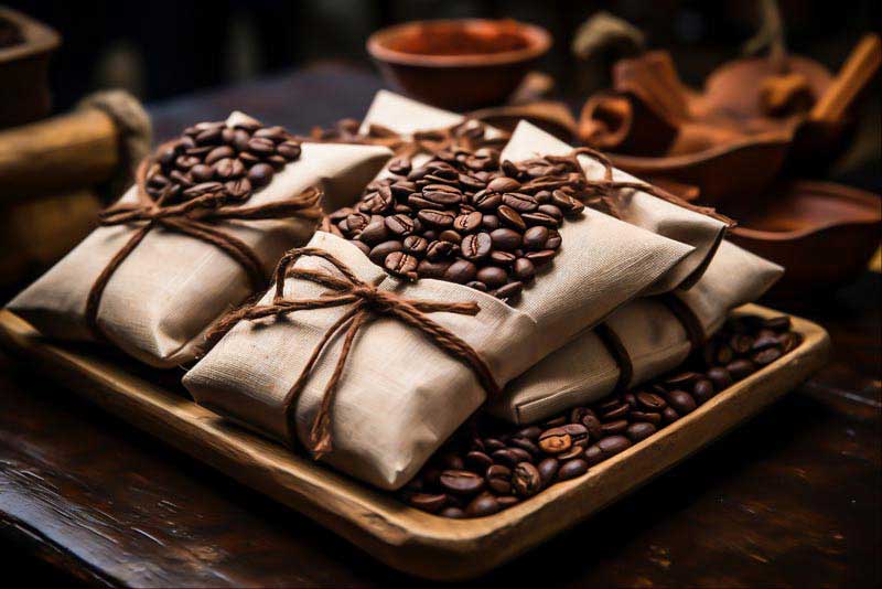 عکس زیبا از بسته های کوچک قهوه
