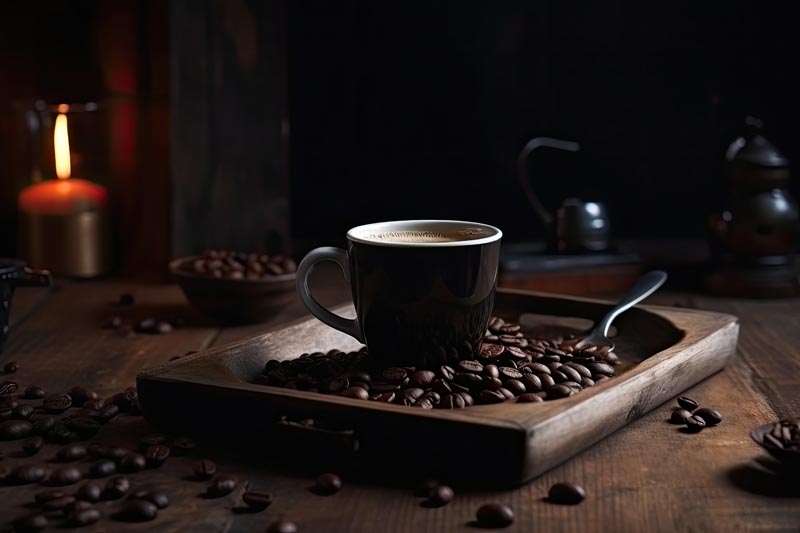 عکس زیبا از فنجان مشکی قهوه