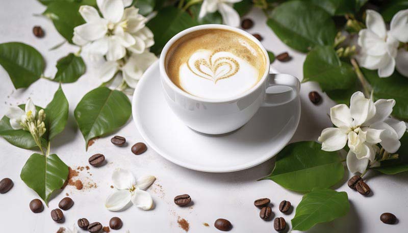 عکس زیبا از کاپوچینو و گل