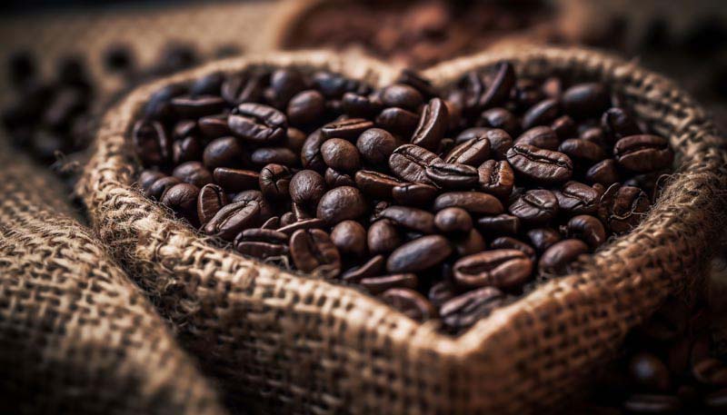 عکس زیبا از گونی قهوه قلبی
