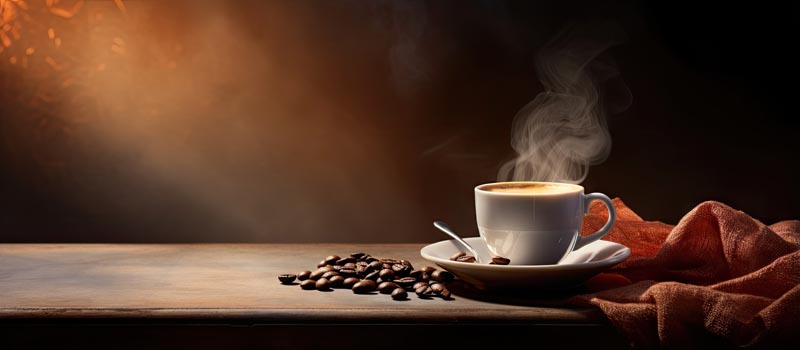 عکس زیبا از فنجان قهوه گرم