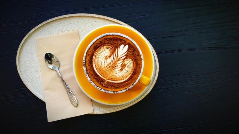 عکس زیبا از سینی کاپوچینو